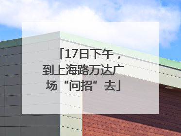 17日下午，到上海路万达广场“问招”去