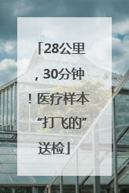 28公里，30分钟！医疗样本“打飞的”送检