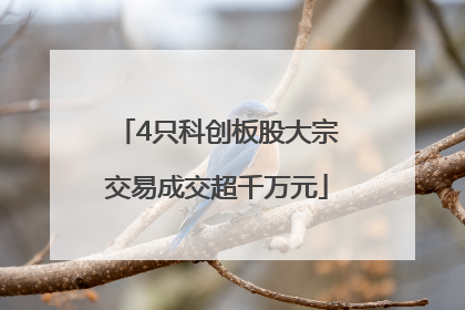 4只科创板股大宗交易成交超千万元